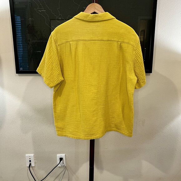 Common Market - SS Camp Collar Cotton Gauze Shirt Large - Yellow - Picture 2 of 7